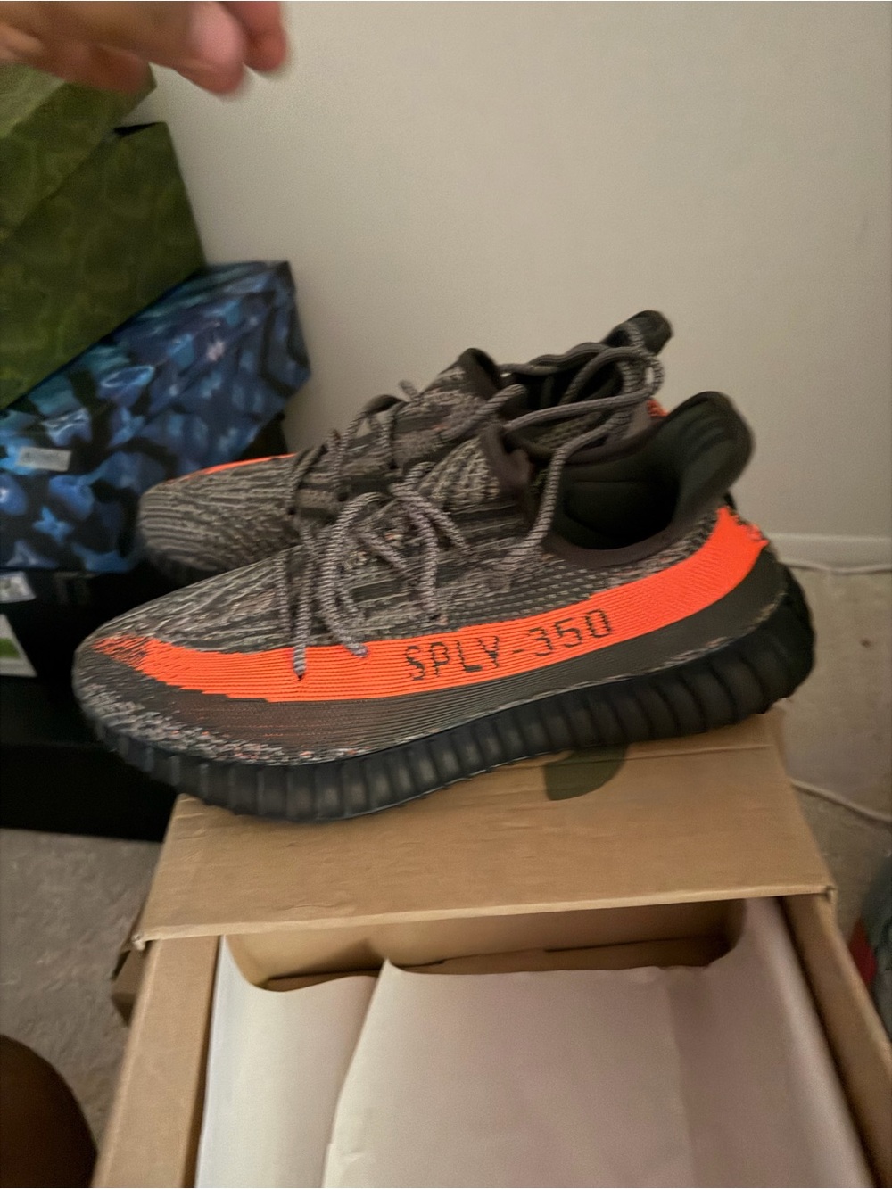 adidas Grey Sneakers with Bright Orange Stripe